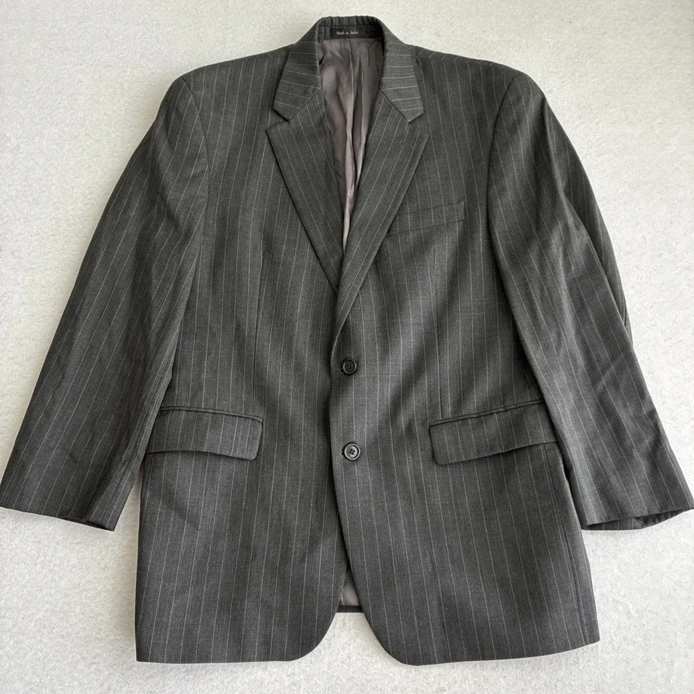 Lauren Ralph Lauren Men's Gray Pinstripe Wool Blazer 41R Sport Coat Suit Jacket